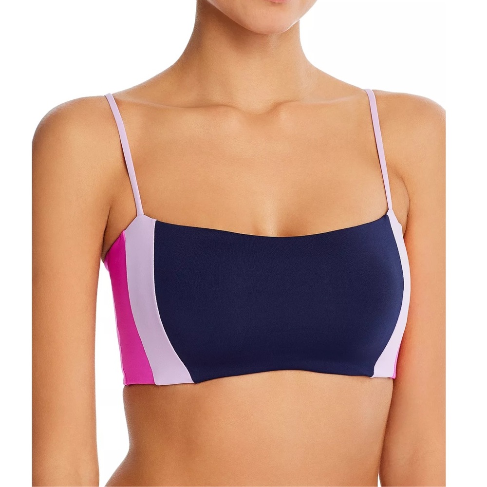L*SPACE Rebel Heart Colorblocked Bikini Top NWT M - Picture 1 of 4